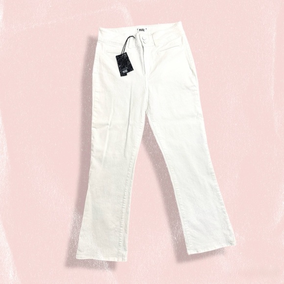 NWT PAIGE Claudine High Rise Ankle Flare Jeans in Crisp White - Size 30